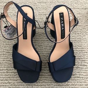 Zara Trafaluc Navy Blue Heels